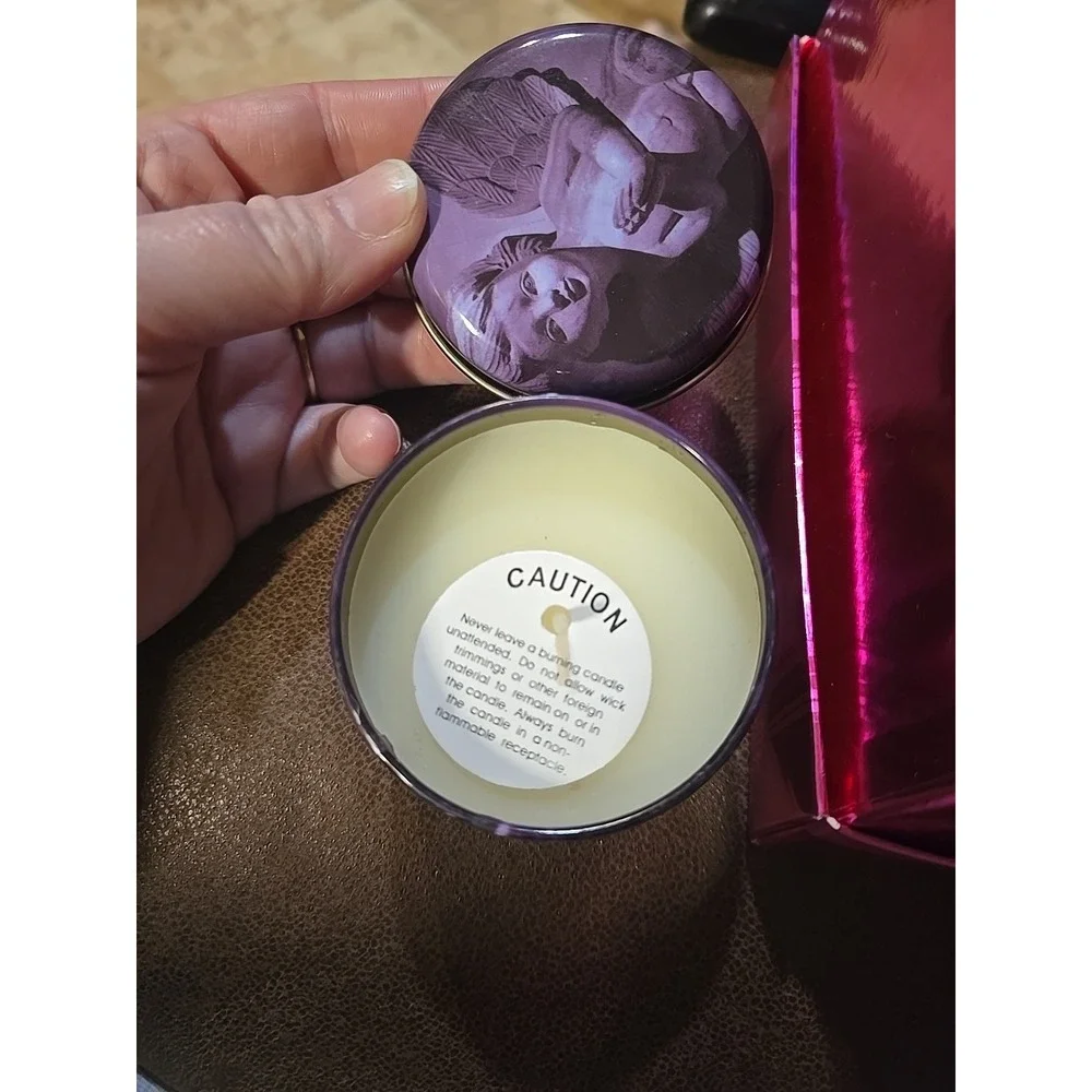 VTG Scented Candle Set Reusable Tins Victorian Angelic Cherubs Vanilla Hong Kong